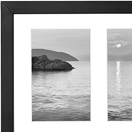 Americanflat 8x16 Collage Picture Frame with Shatter-Resistant Glass - Fits Three 4x6 Photos or One 8x16 Picture - Signature Collection - Photo Frame for Tabletop and Wall Display - Black - Image 7