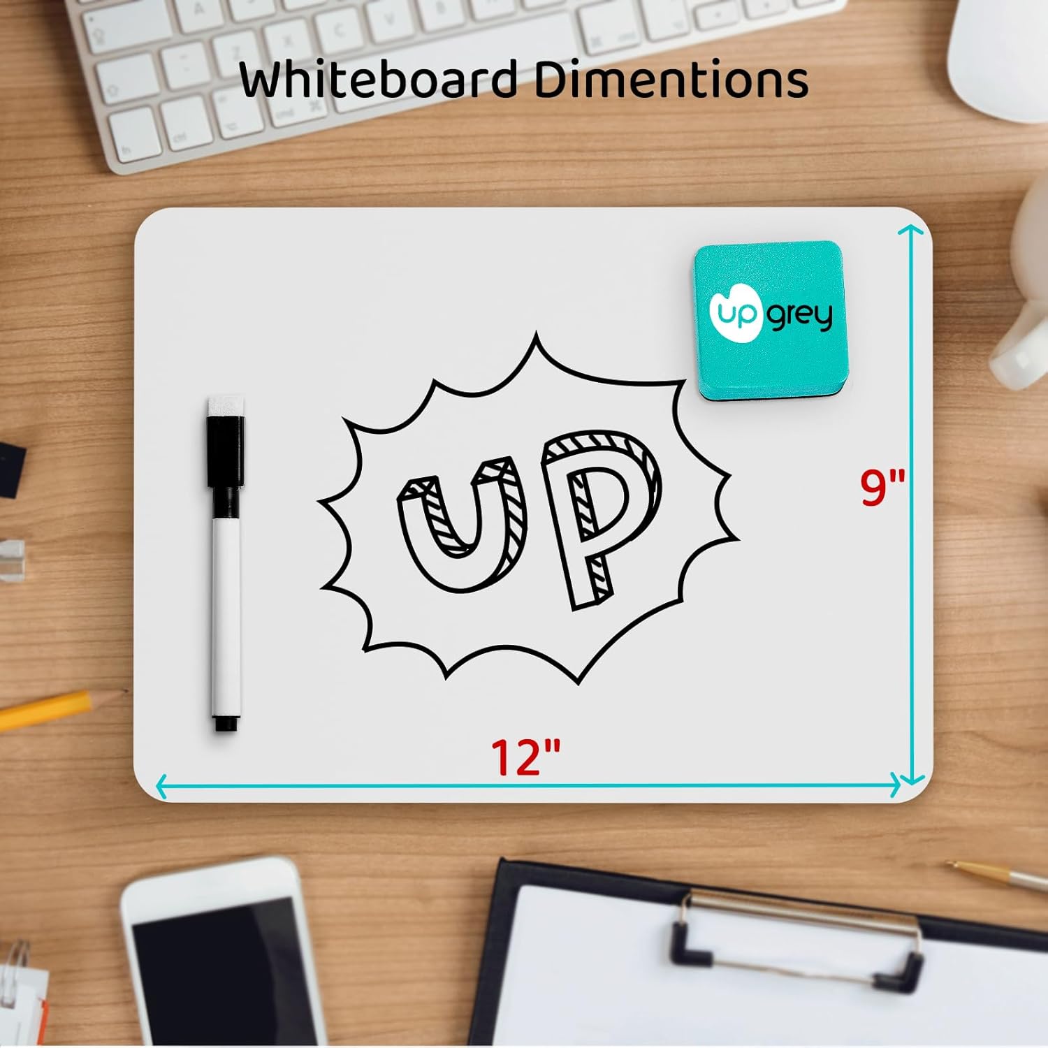 Dry Erase Lapboards 32 Pack, Double-Sided Small White Board for Classroom Student, 9"x12" Portable Dry Erase Board Bulk, Mini Whiteboard with 36 Pens, 36 Erasers & 36 Pen Holders, for Teacher Supplies - Image 3