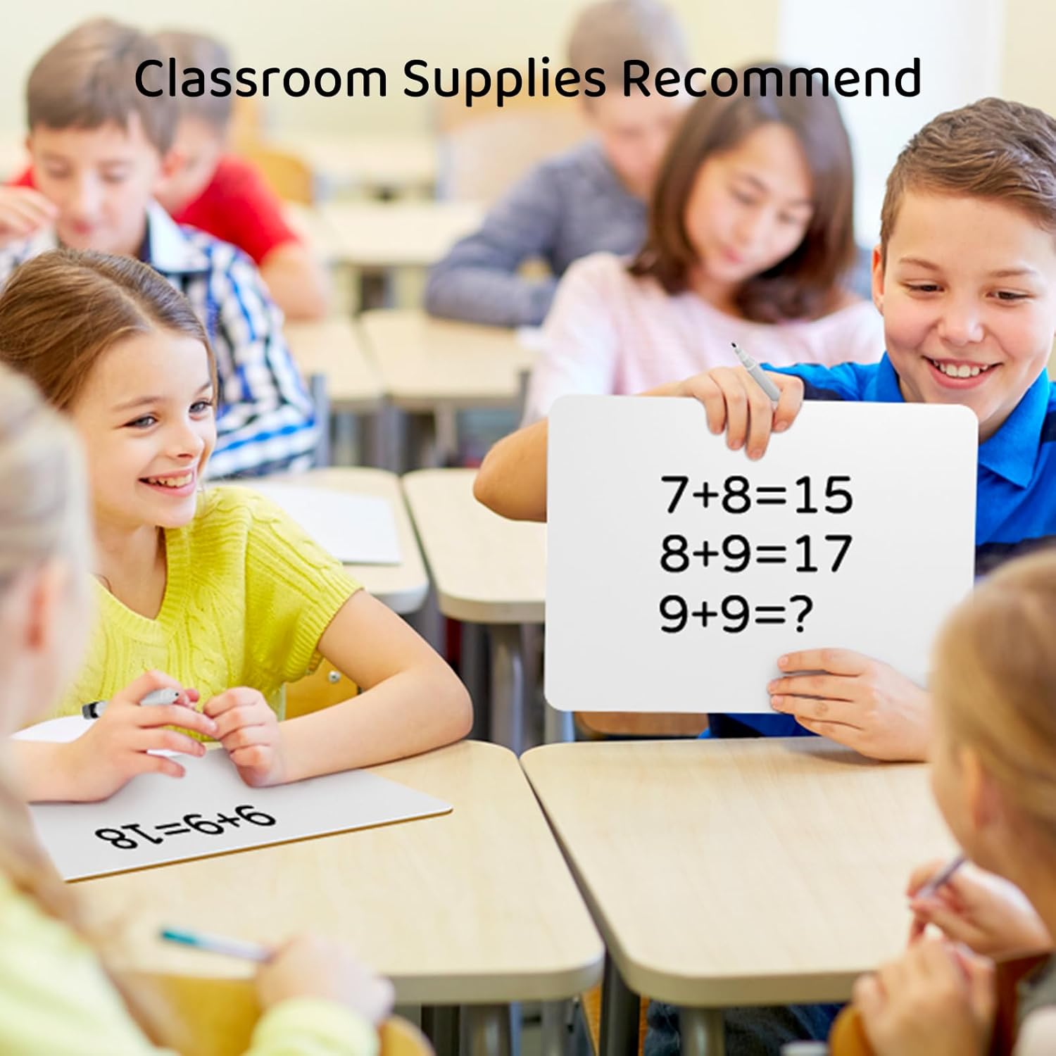 Dry Erase Lapboards 32 Pack, Double-Sided Small White Board for Classroom Student, 9"x12" Portable Dry Erase Board Bulk, Mini Whiteboard with 36 Pens, 36 Erasers & 36 Pen Holders, for Teacher Supplies - Image 5