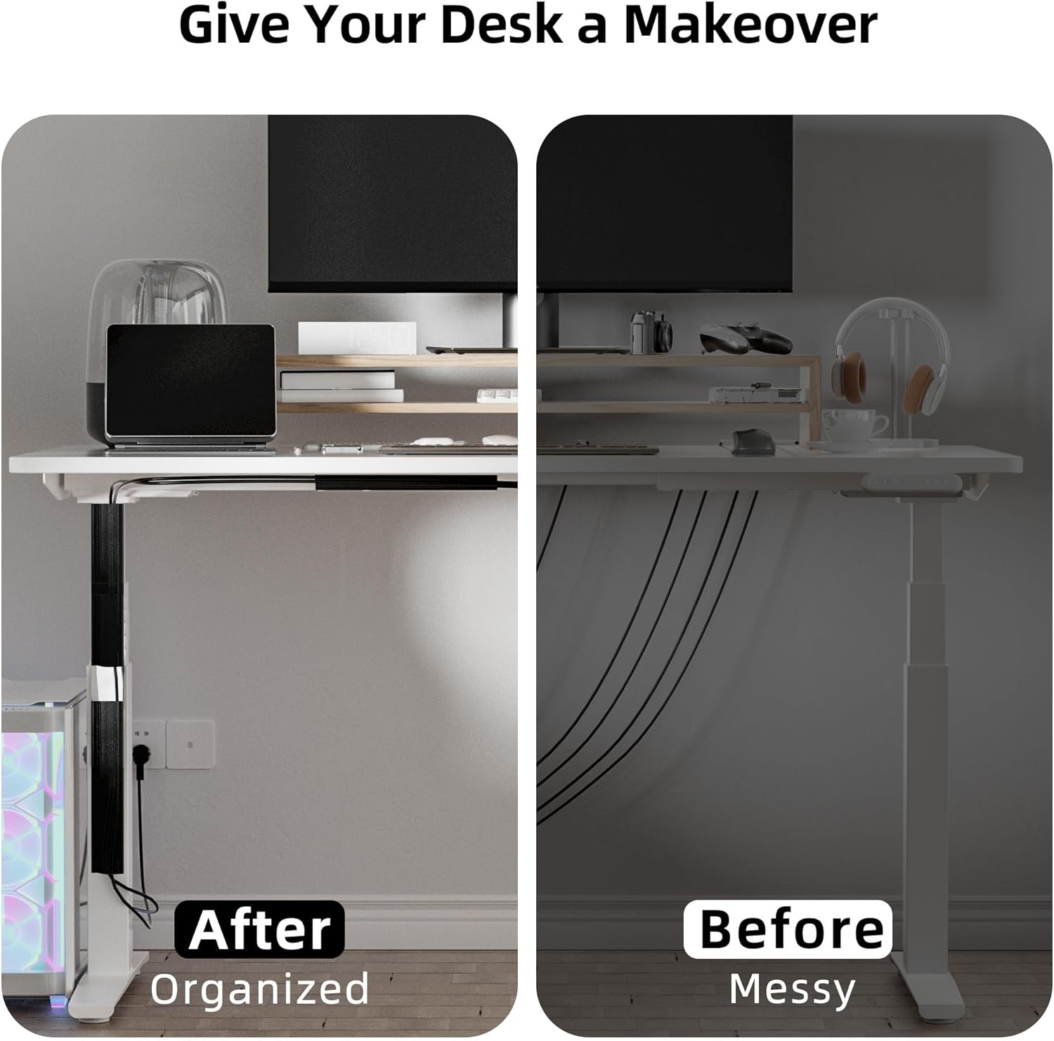 YECAYE 6X15.7in Cable Management, Cord Organizer,Easy Install Self-Adhesive Cord Hider, Cable Organizer, Cable Hider for Home & Office,Child & Pet Proof, Black - Image 7